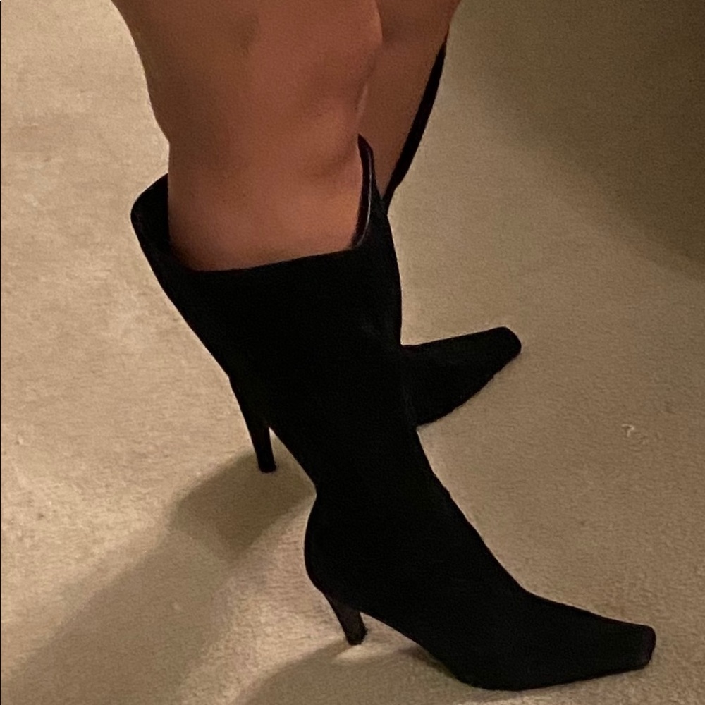 Prada Suede Zip Knee High Boots